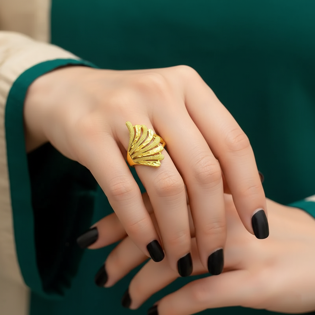 18K Gold Plated Radiant Fan Ring