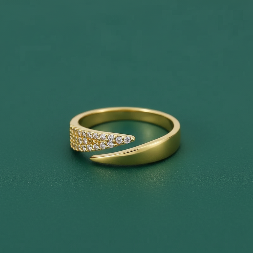 18K Gold Plated Sparkling Bypass Ring